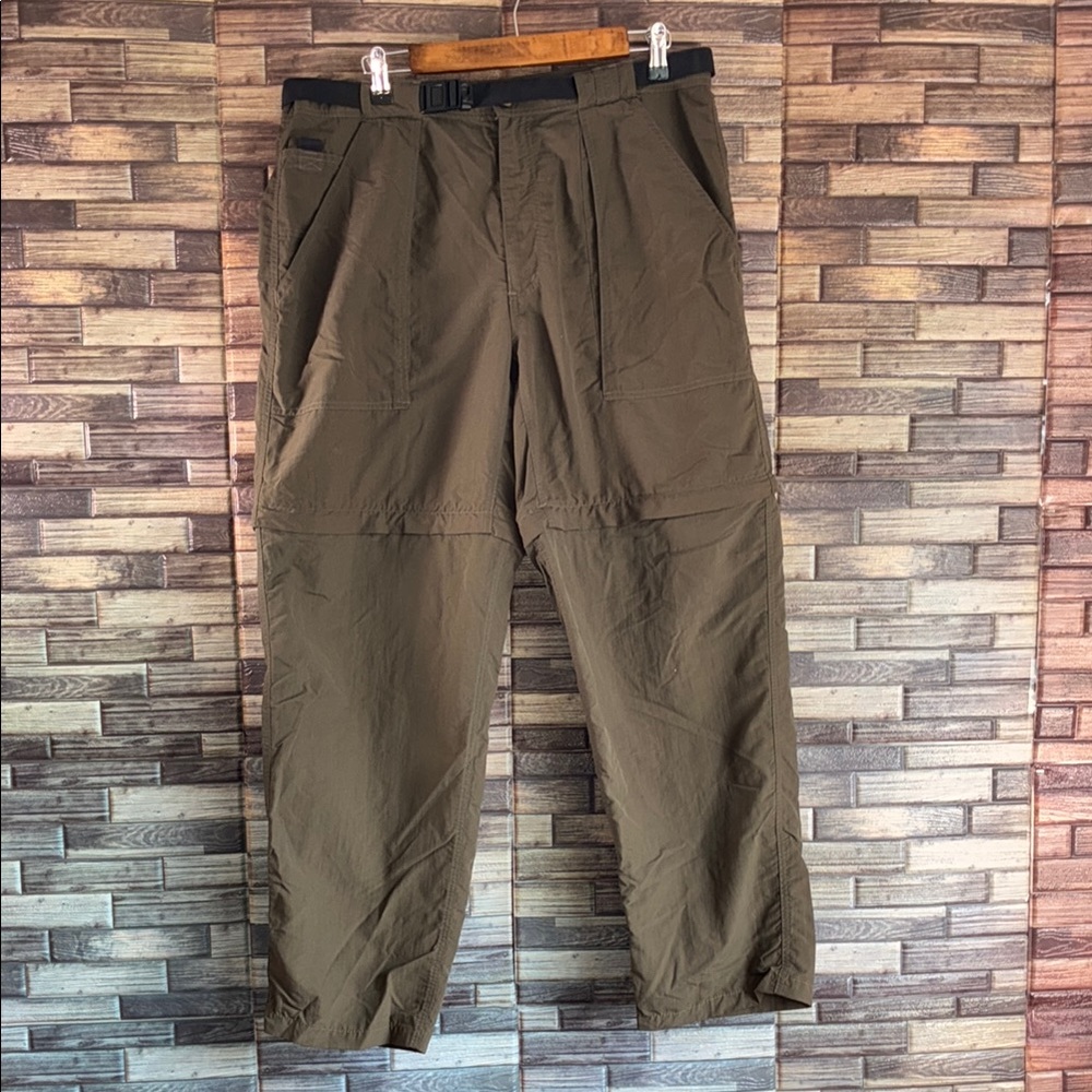 Mens EUC Northface Convertible Lightweight Hiking Outdoor Pants Green Size Large